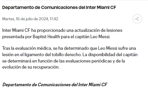 Parte médico de Messi