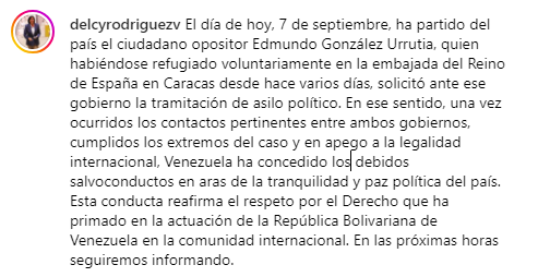 El líder opositor Edmundo González Urrutia abandonó Venezuela tras recibir asilo político en España