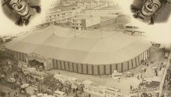 Foto antigua de la historia del circo en el Perú durante Fiestas Patrias