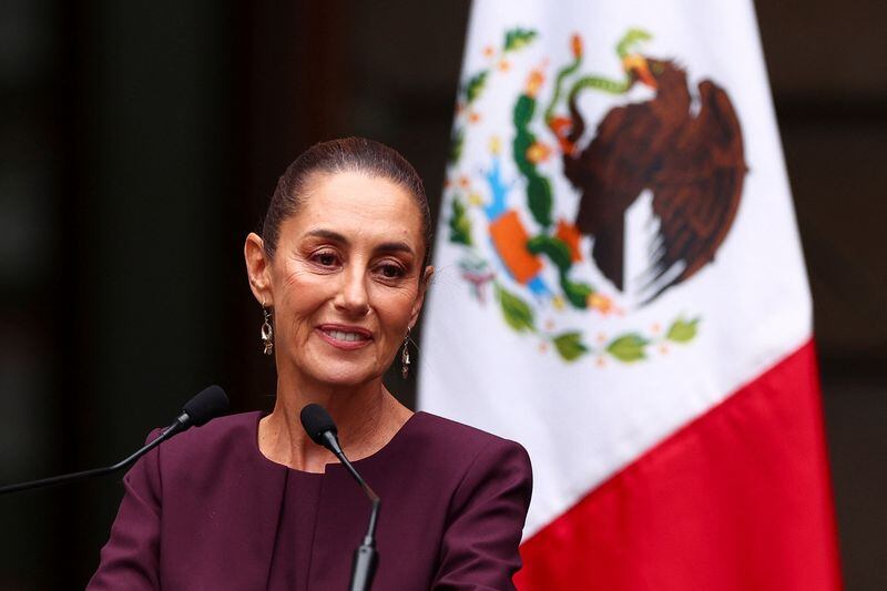 La presidenta electa de México, Claudia Sheinbaum, habla durante su discurso en la inauguración del Museo Vivo del Muralismo en la Ciudad de México, México. 25 de septiembre de 2024 REUTERS/Raquel Cunha