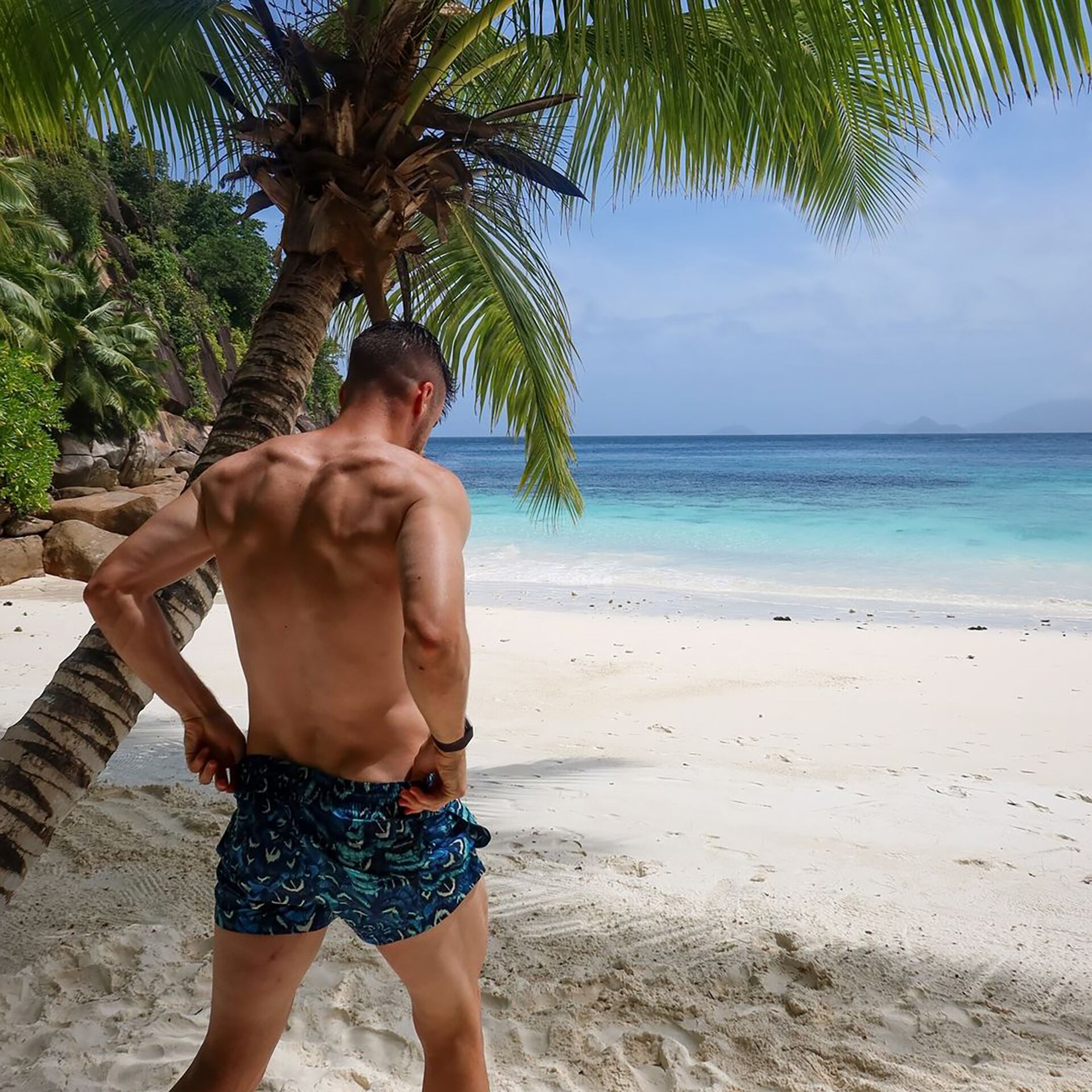 Nicolás Tagliafico de vacaciones con su mujer en Islas Seychelles.