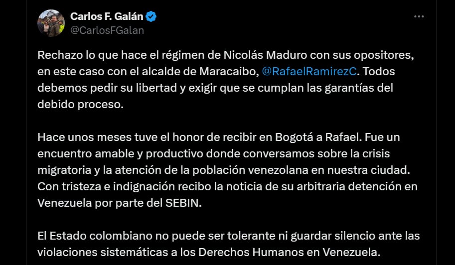 Carlos Fernando Galán en X