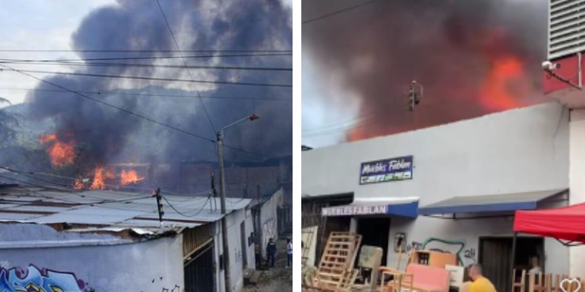 Debido a esta emergencia, la conflagración está llegando a otros locales comerciales, por eso, los organismos de socorro requieren que las personas cercanas evacuen - crédito Alcaldía de Ibagué