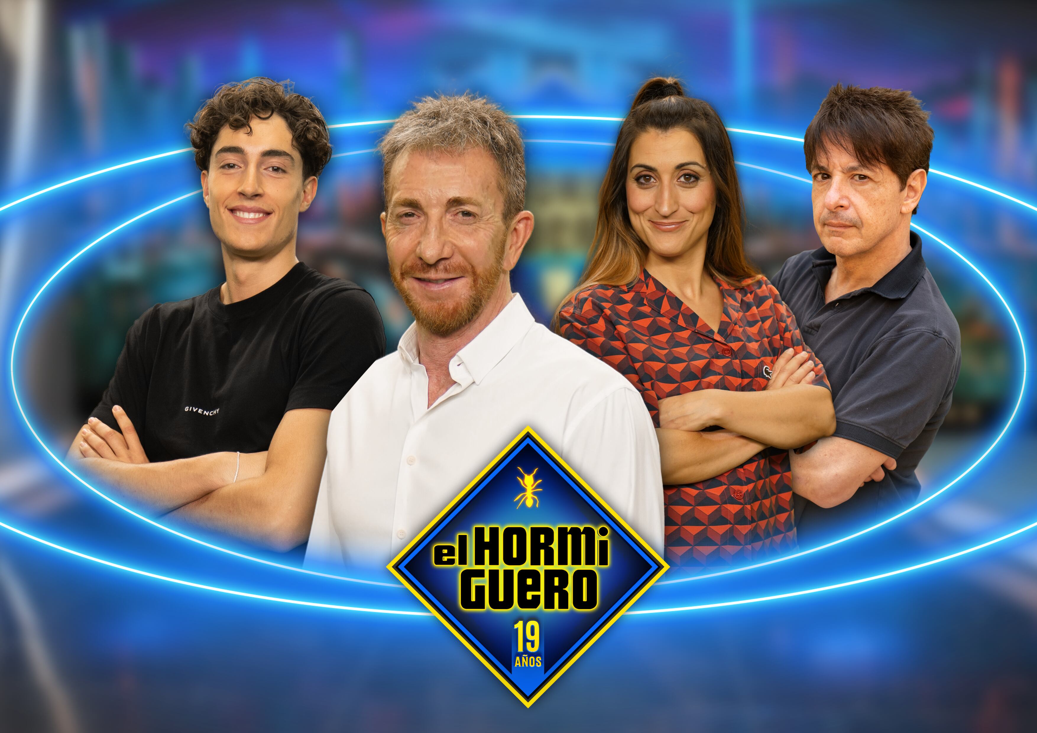 (I-D) Plex, Pablo Motos, Susi Caramelo y Juan Carlos Ortega en la nueva temporada de 'El Hormiguero' (Atresmedia)