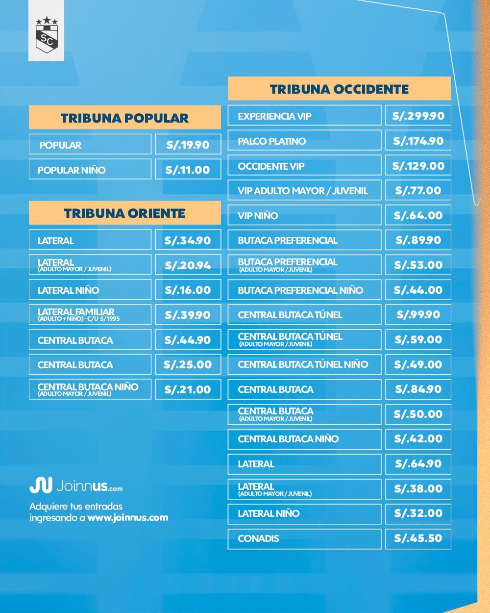 Entradas de Sporting Cristal vs UTC