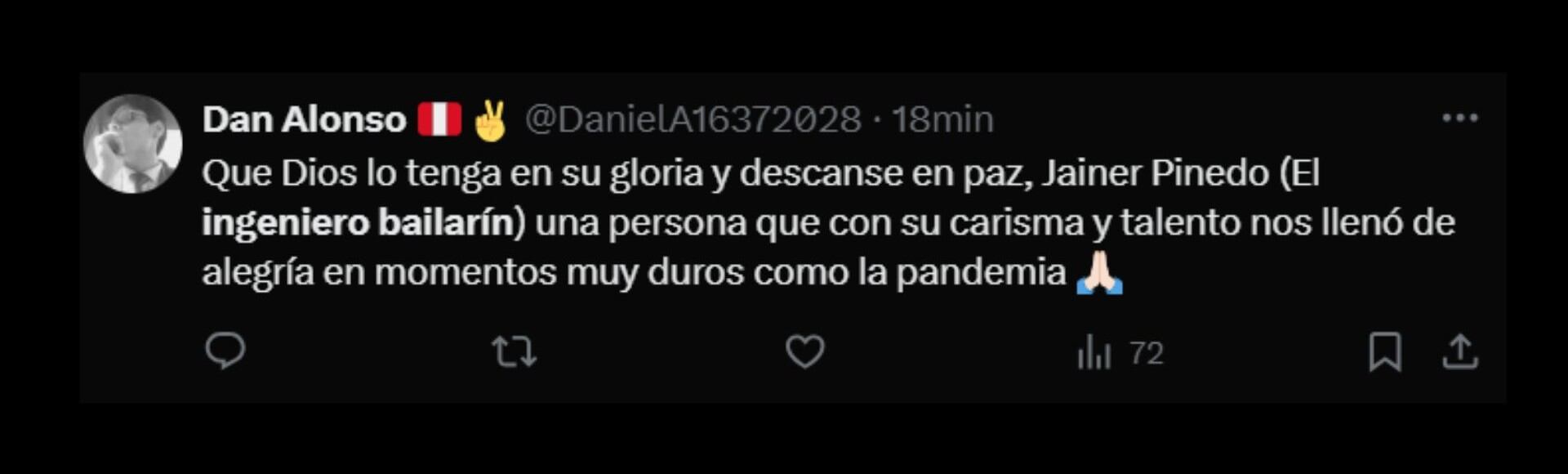 Reacción en redes por la muerte de Jainer Pinedo, el 'Ingeniero Bailarín'.