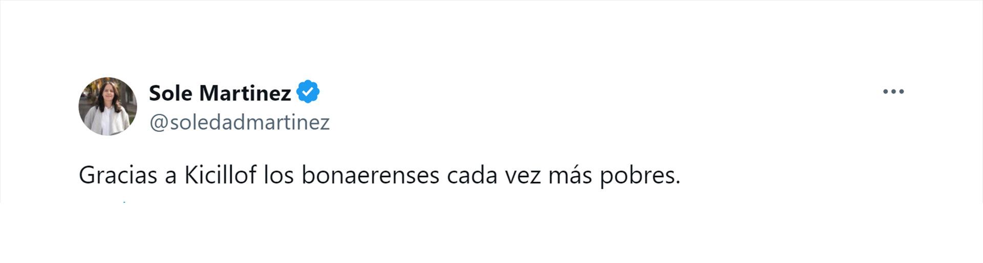 La intendenta de Vicente López, Soledad Martínez, criticó a Kicillof por la pérdida de la planta de GNL