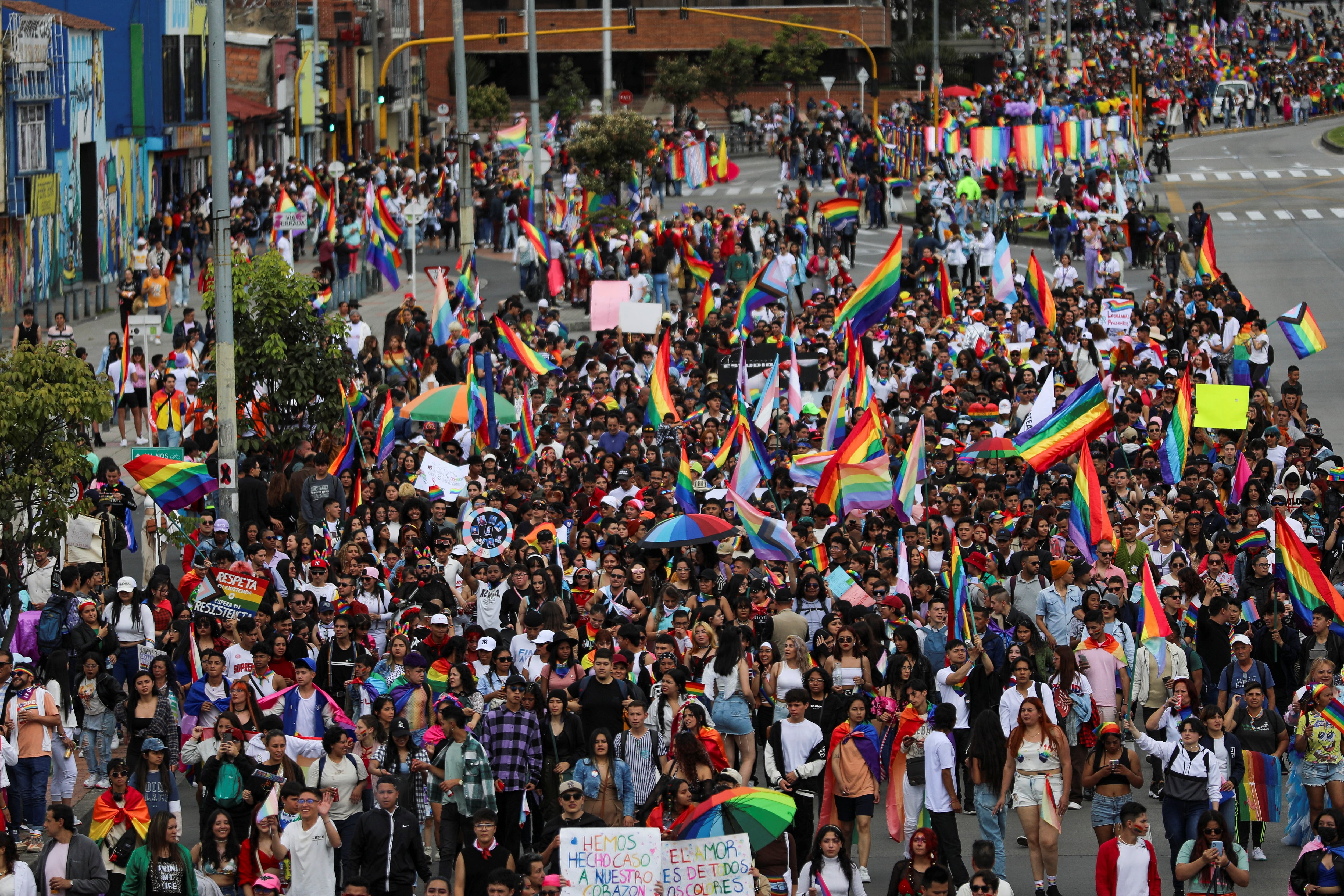 Members of the LGBTQ+ community gather to mark Pride month, in Bogota, Colombia July 2, 2023. REUTERS/Luisa Gonzalez