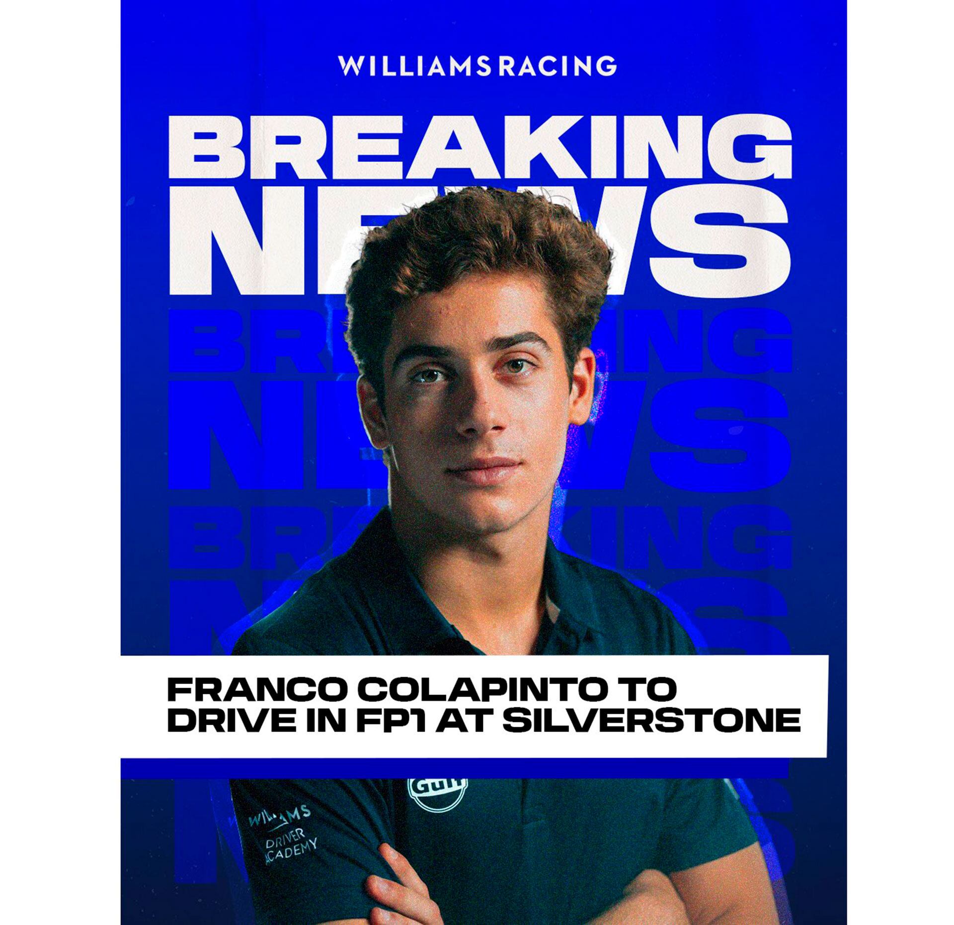 Colapinto correrá con un Williams de F1 en Gran Bretaña