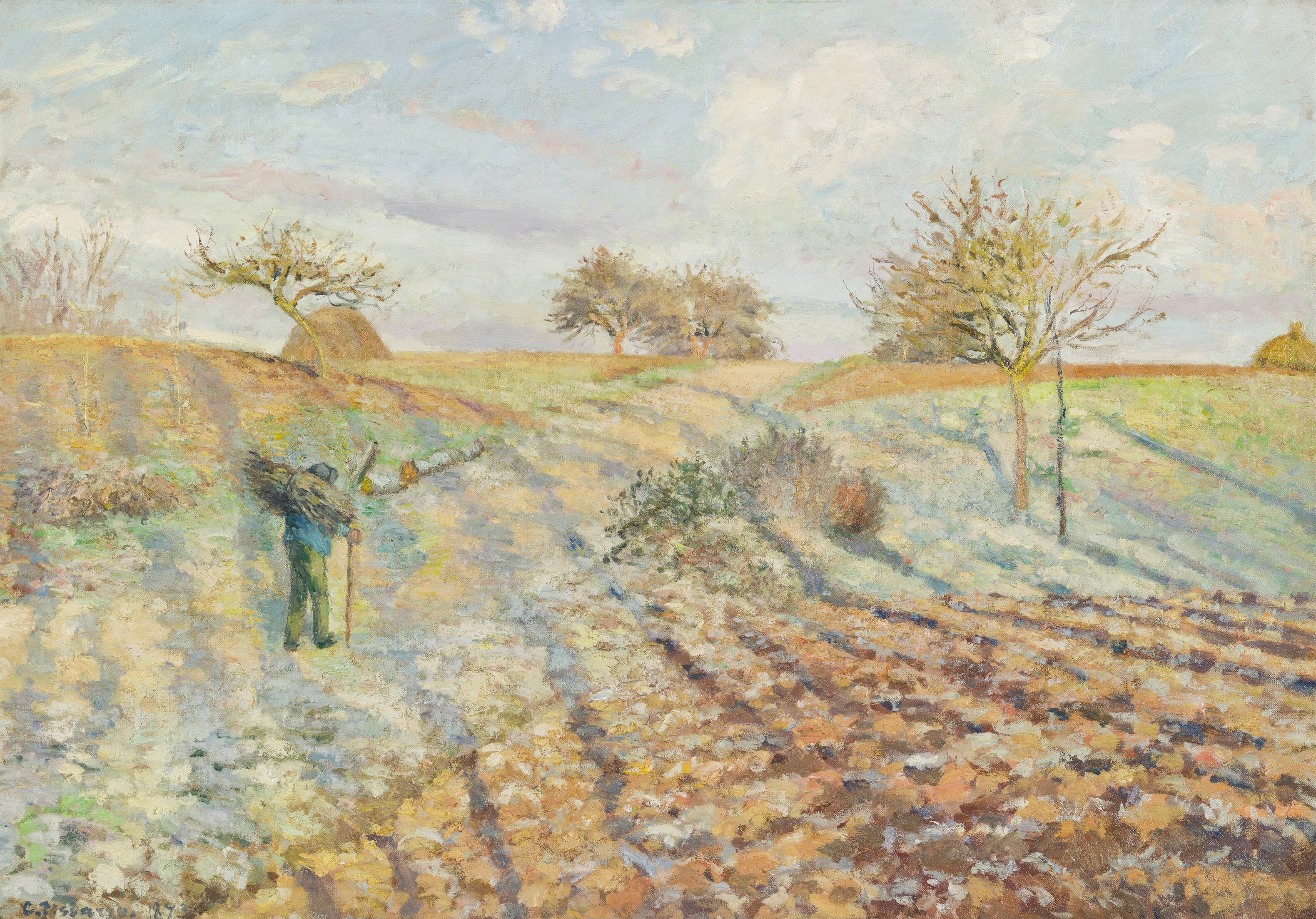 Camille Pissarro, “Hoarfrost,” 1873. MUST CREDIT: Patrice Schmidt/Musee d’Orsay, Paris/RMN-Grand Palais