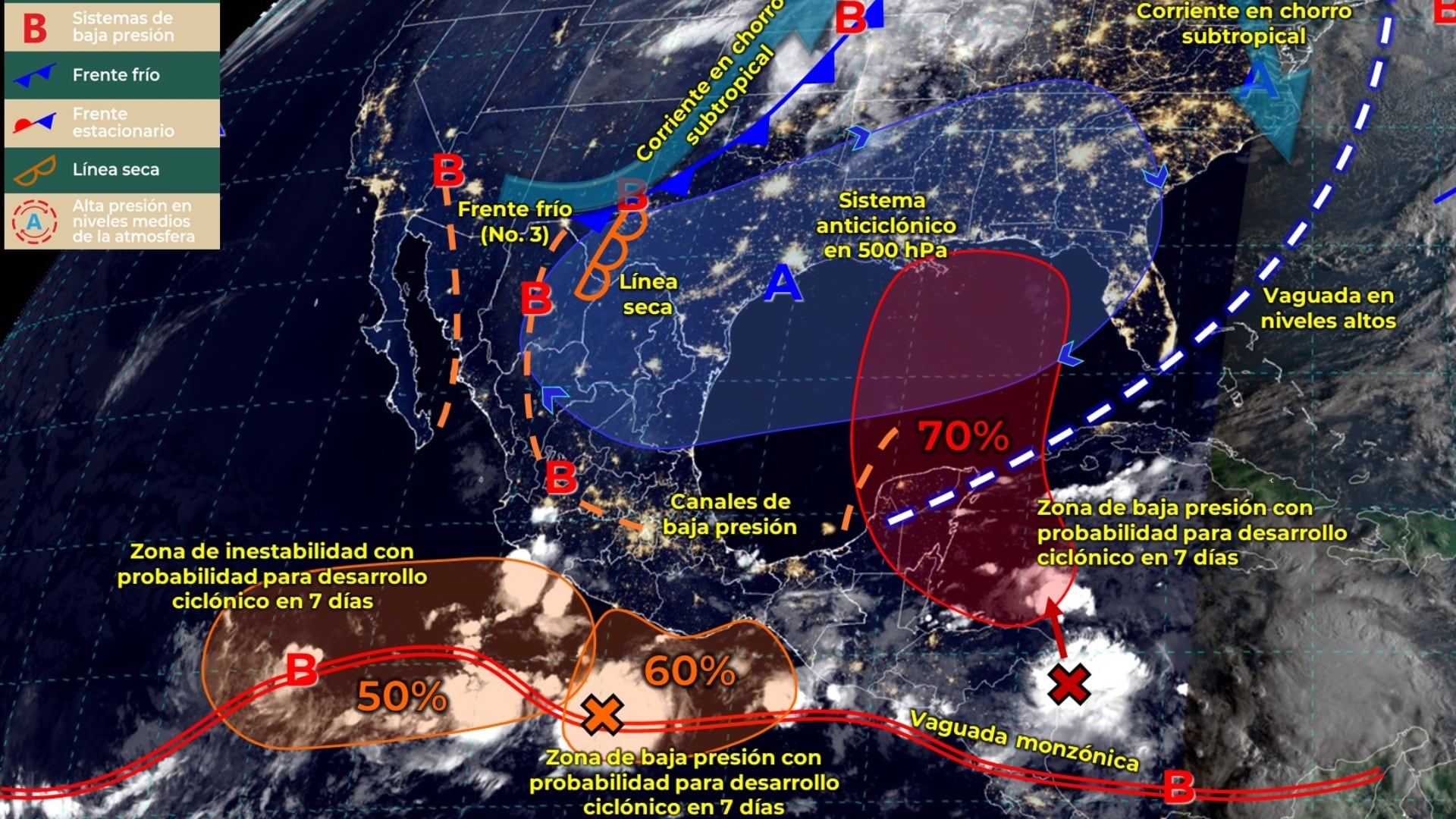 Otoño llega con Frente Frío y tres ciclones en formación: 21 estados con fuertes lluvias hoy 22 de septiembre