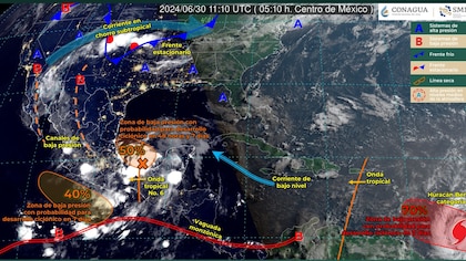 Ciclón en el Golfo ya tiene 80% de formación y 40% el del Pacífico, mientras huracán Beryl se acerca a Q. Roo