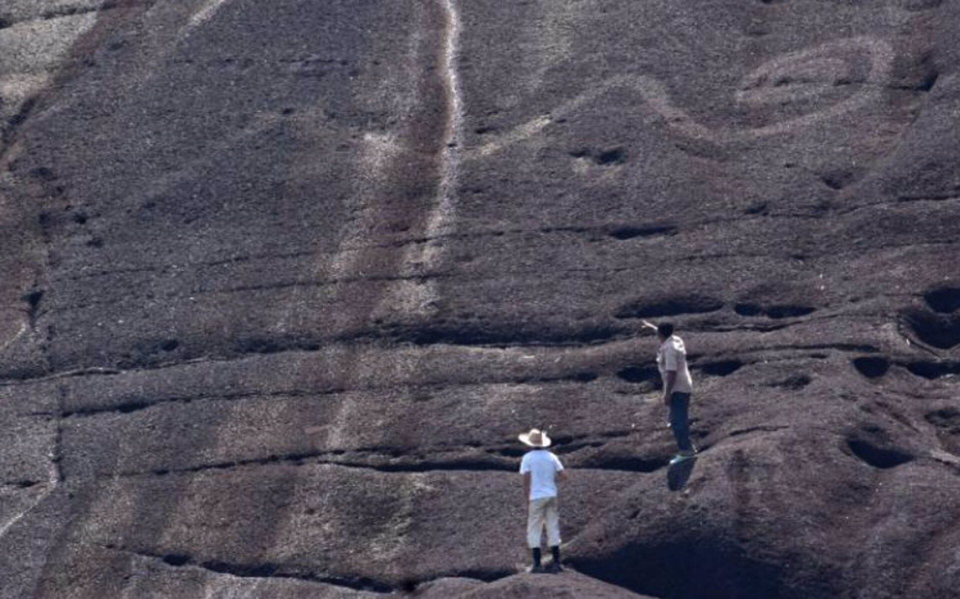 Una imagen de los petroglifos del Cerro Palomazón, en Colombia. Se hizo con una toma con teleobjetivo del arte rupestre monumental del cuerpo de una serpiente/ J. Oliver 