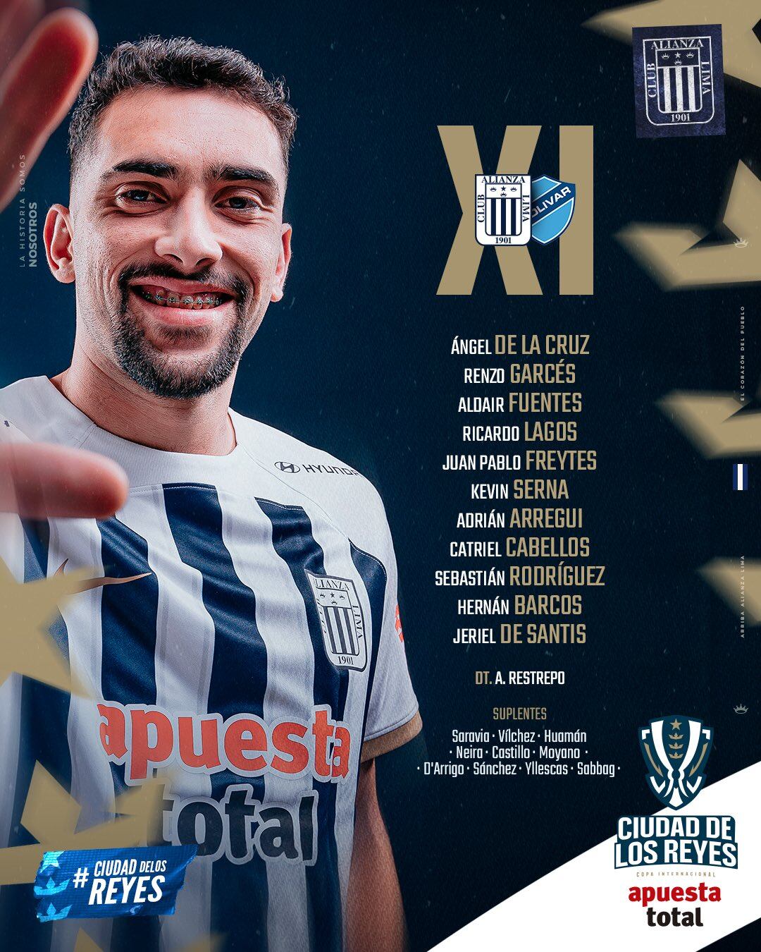 Alianza Lima vs Bolívar: alineación 'blanquiazul' para el duelo amistoso por la Copa Ciudad de los Reyes 2024