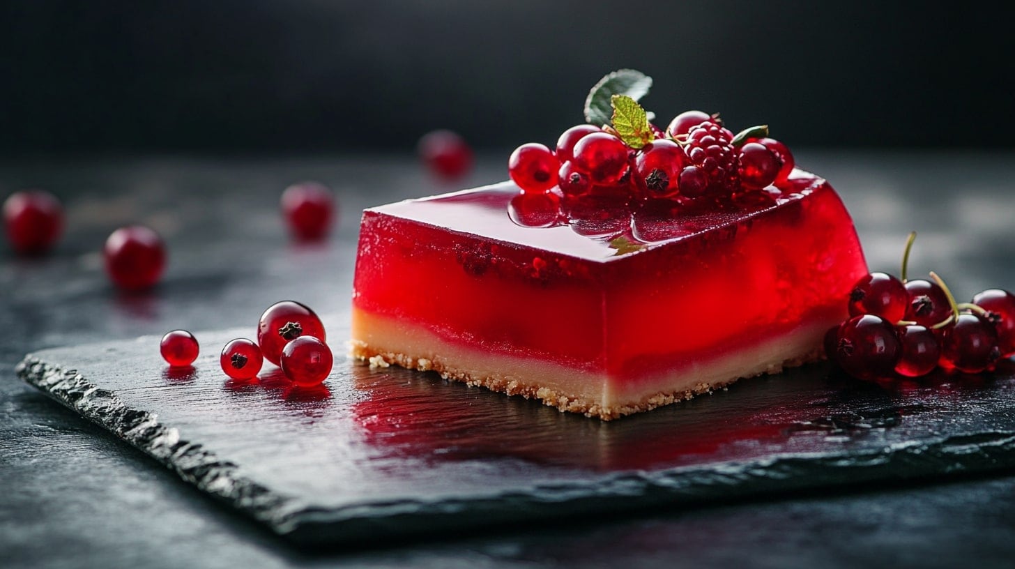 Imagen de cheesecake de gelatina roja decorado con frutos rojos. Otras opciones: postre elegante, frutos del bosque, dulce cremoso. - (Imagen Ilustrativa Infobae)