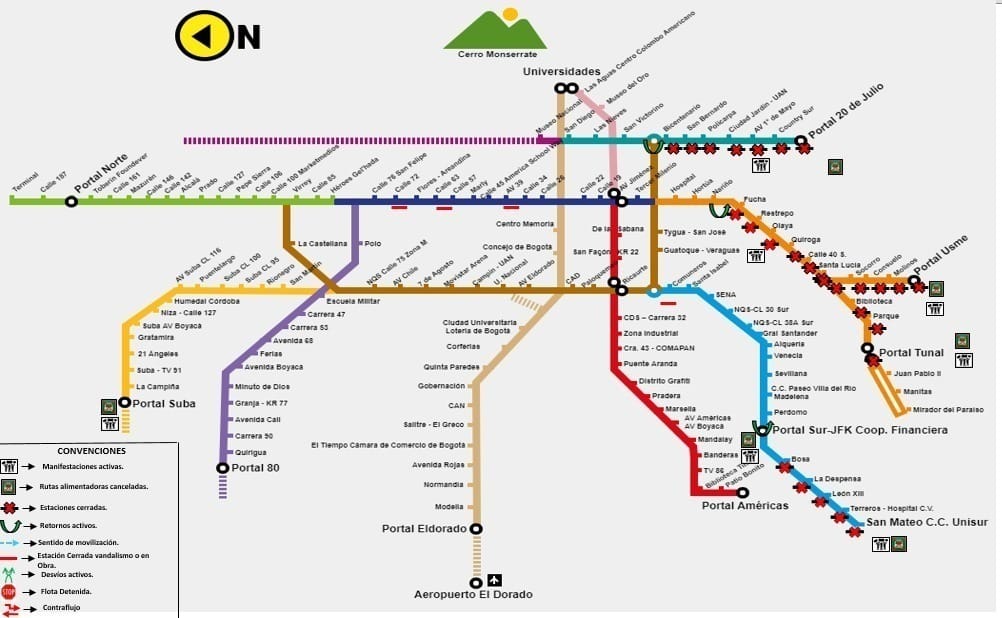 Retoma la actividad den la trocal Suba de Transmilenio luego de varias horas suspendida - crédito @Trnasmilenio/X