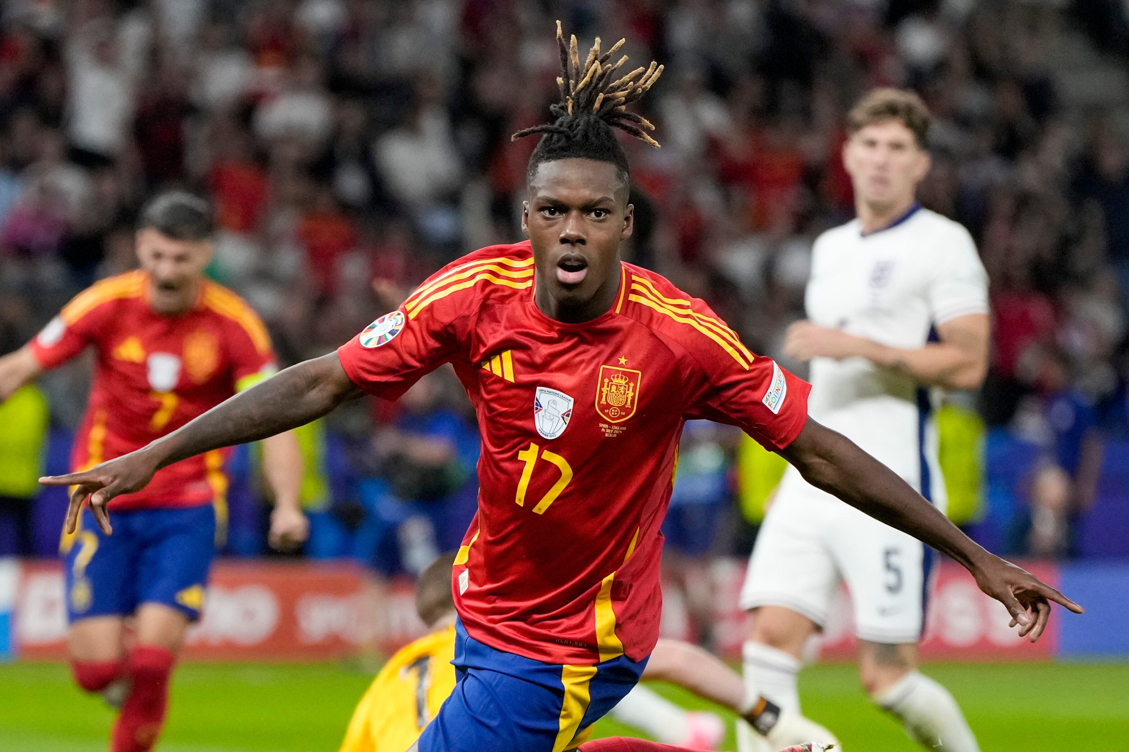 Nico Williams durante la Eurocopa (AP Foto/Matthias Schrader)