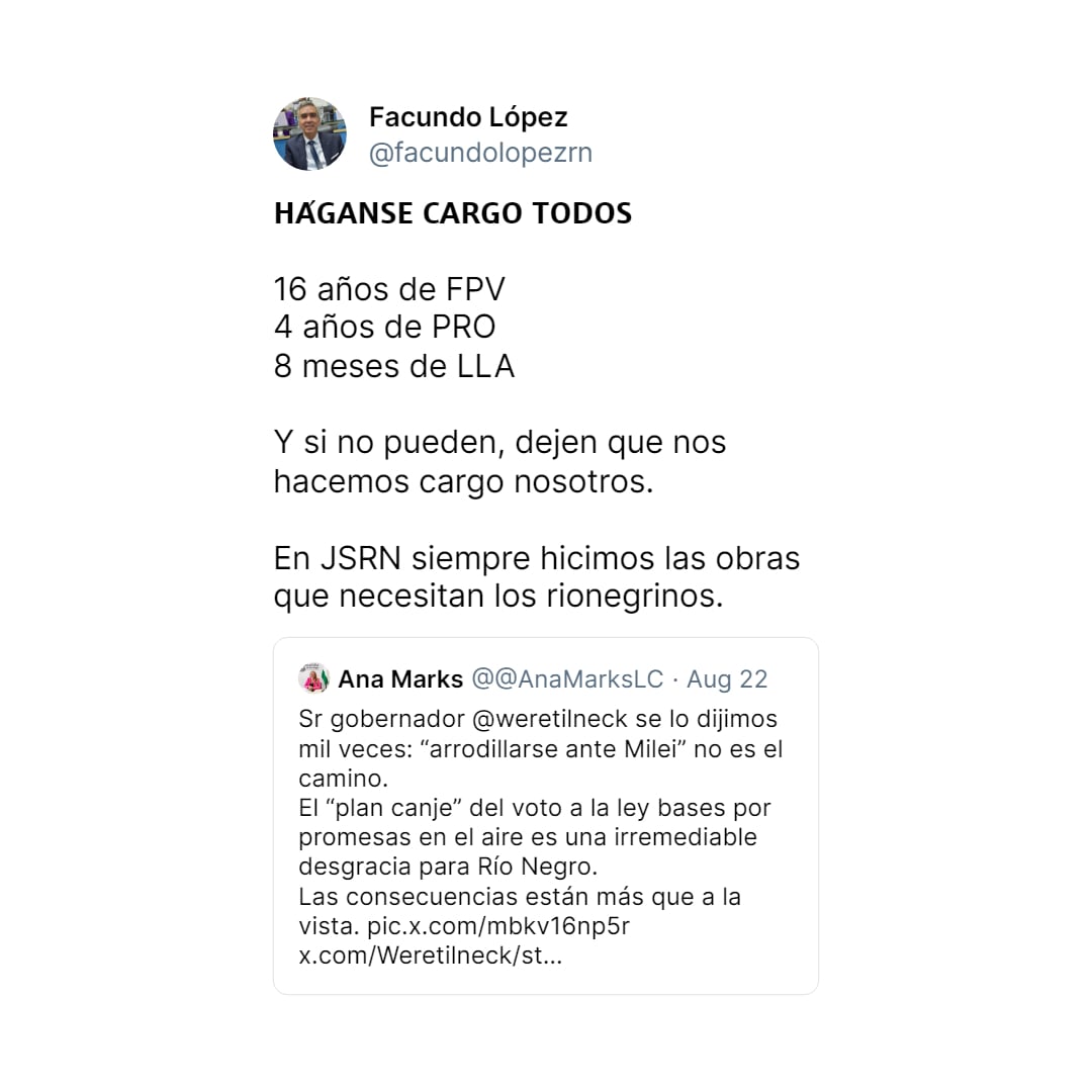 Cruce de legisladores de Rio Negro por el estado de la RN 22