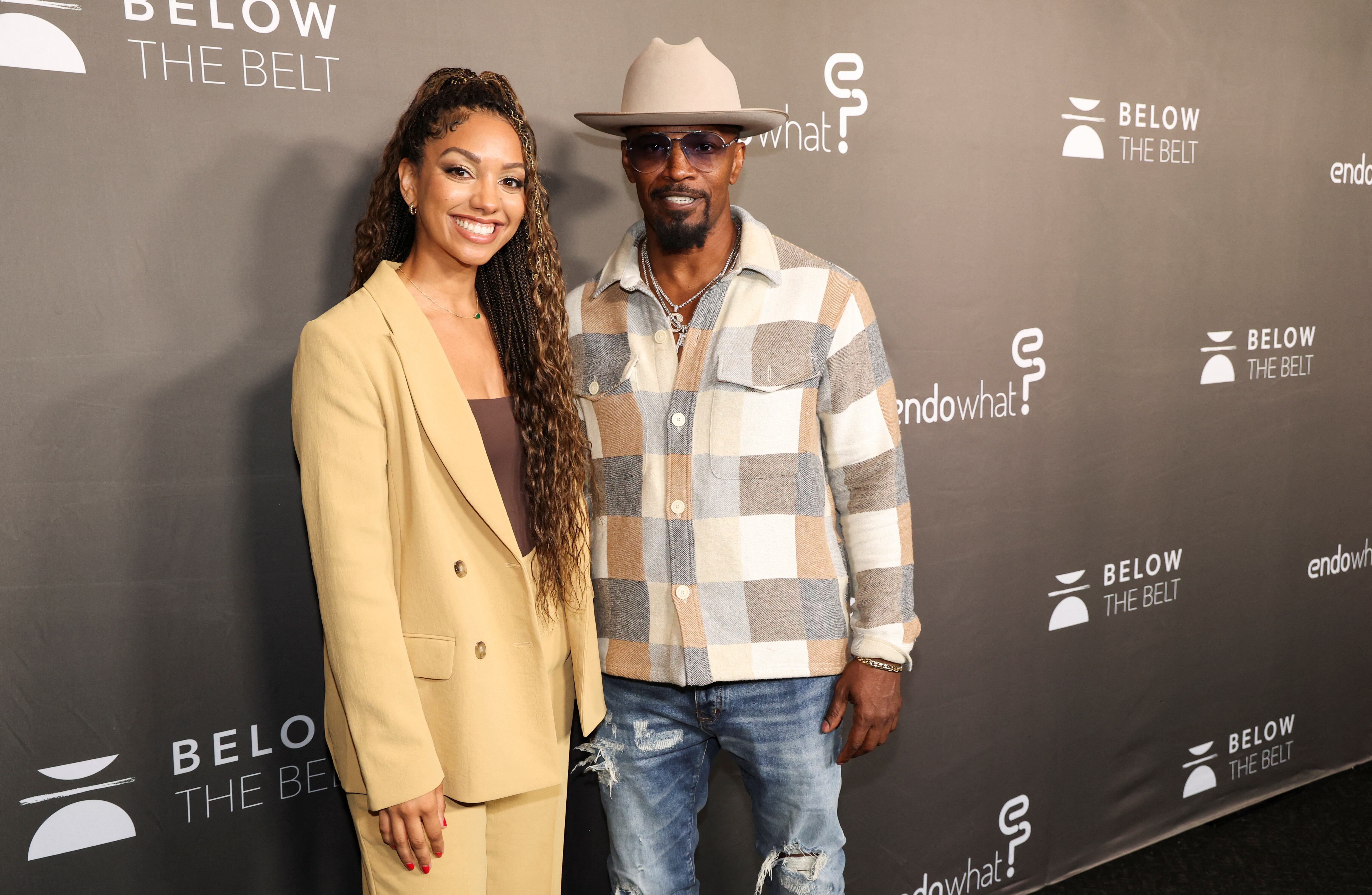 Corinne Foxx and Jamie Foxx attend a premiere for the documentary Below The Belt in Los Angeles, California, U.S. October 1, 2022. REUTERS/Mario Anzuoni