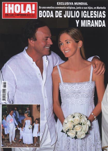 Portada de '¡Hola!' con la boda de Julio Iglesias y Miranda Rijnsburger.