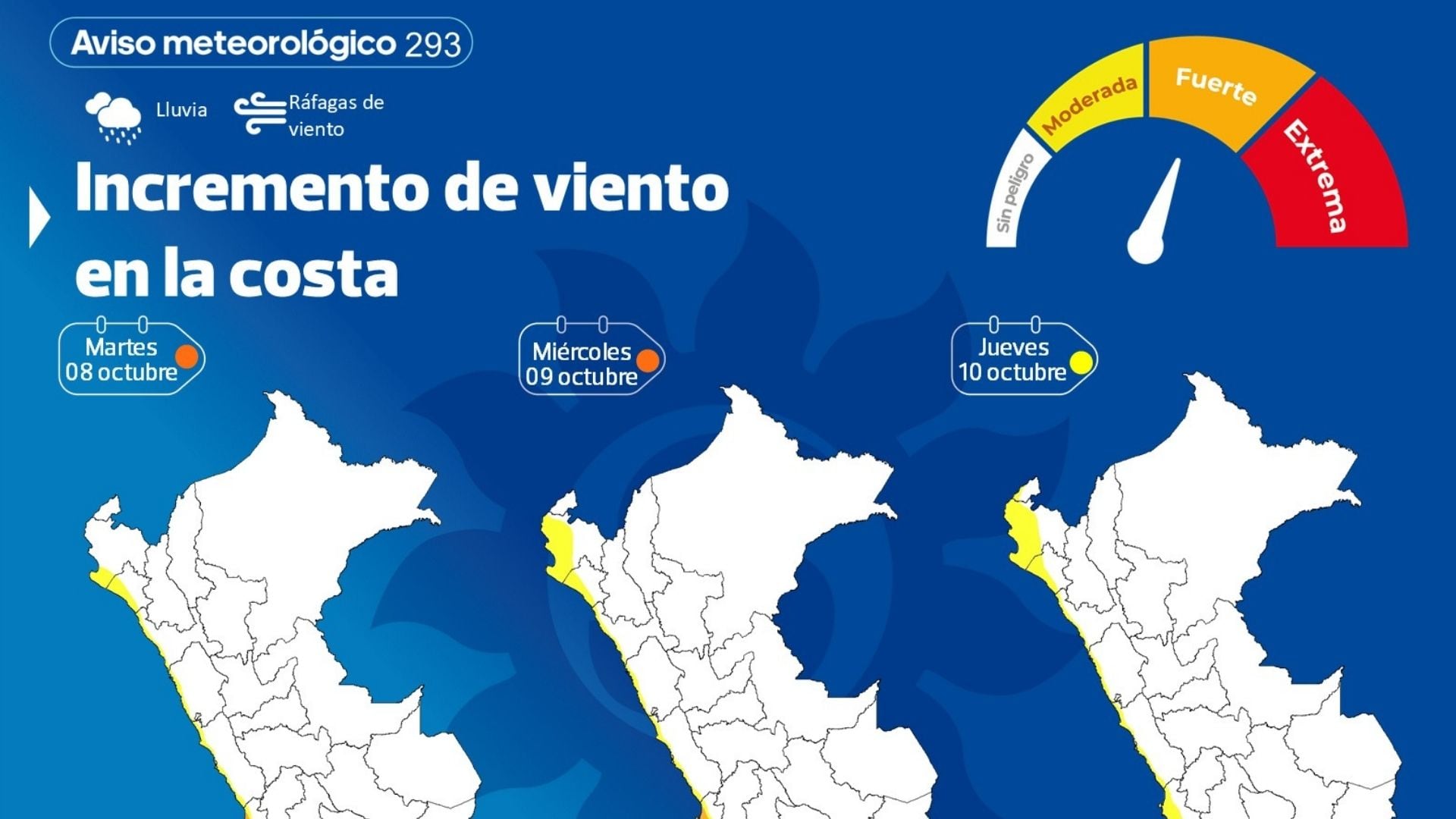 El Senamhi recordó que sus avisos meteorológicos son pronósticos de carácter preventivo ante eventos severos.