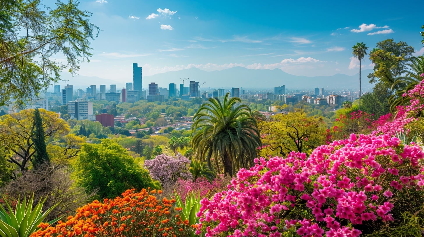 Ciudad reviviendo con la llegada de la primavera: parques llenos de flores y personas disfrutando del sol - (Imagen Ilustrativa Infobae)