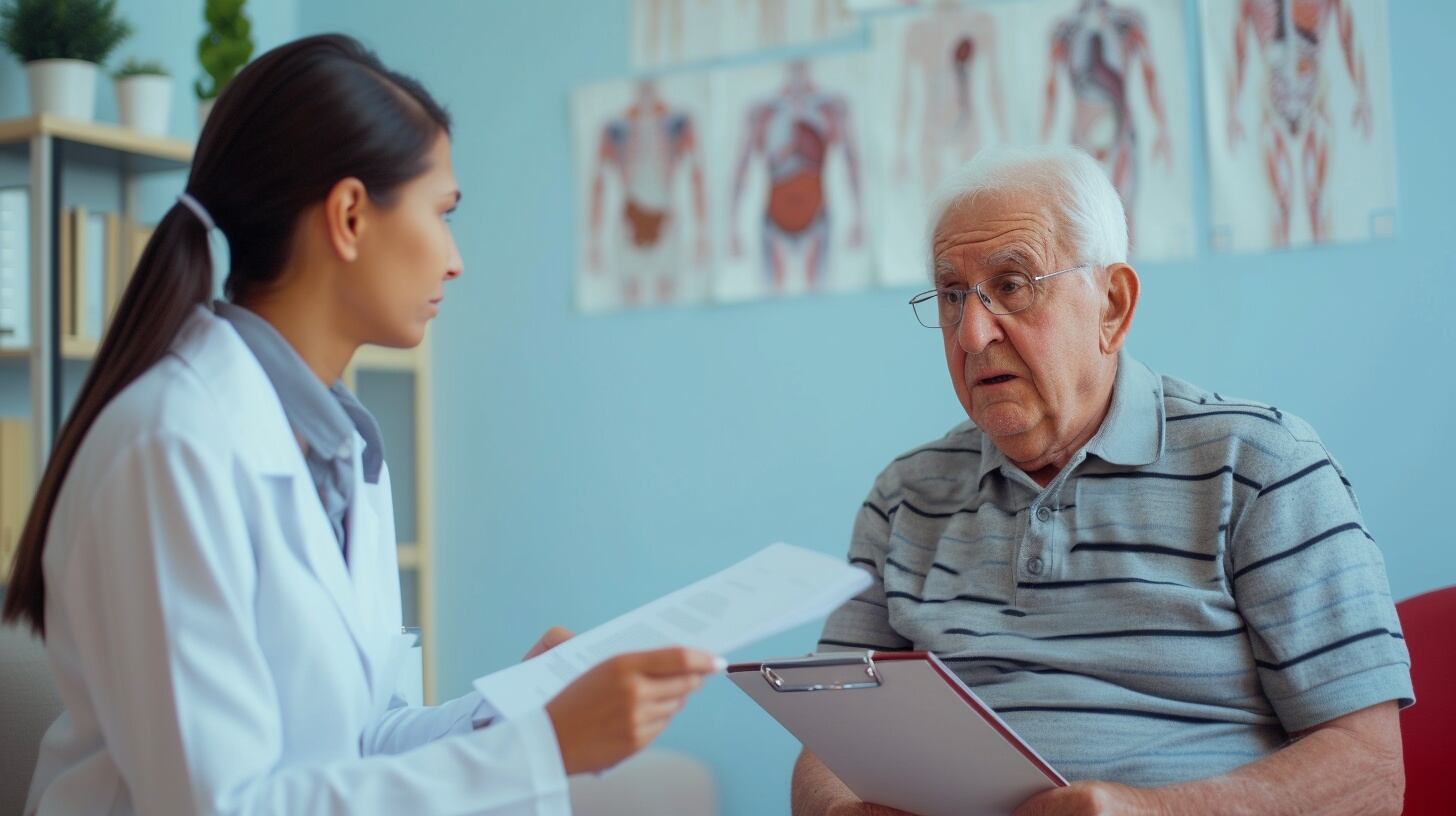 Una médica y su paciente hombre en un consultorio - (Imagen Ilustrativa Infobae)