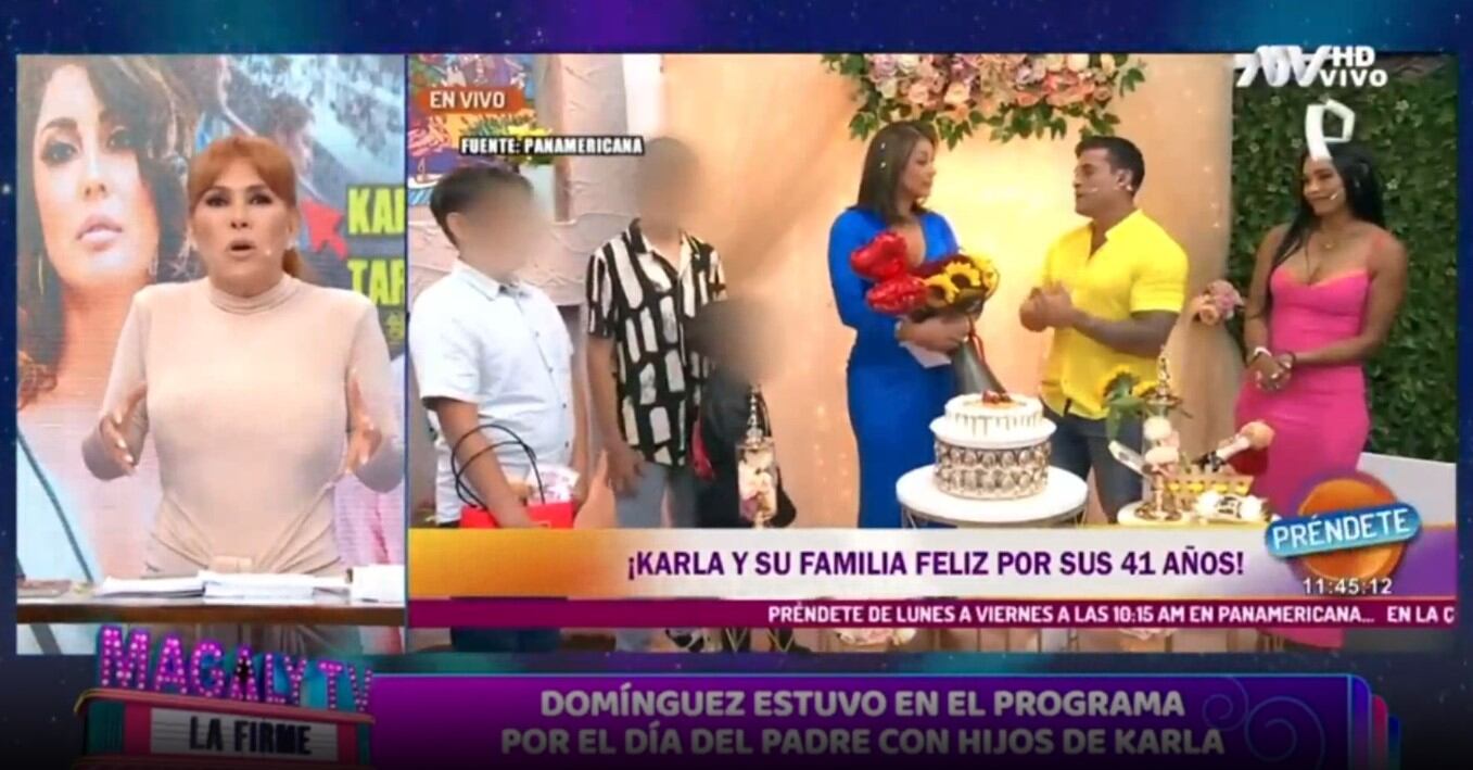 Magaly Medina cuestiona a Karla Tarazona por ‘lavada de cara’ a Christian Domínguez. (Captura: Magaly TV La Firme)