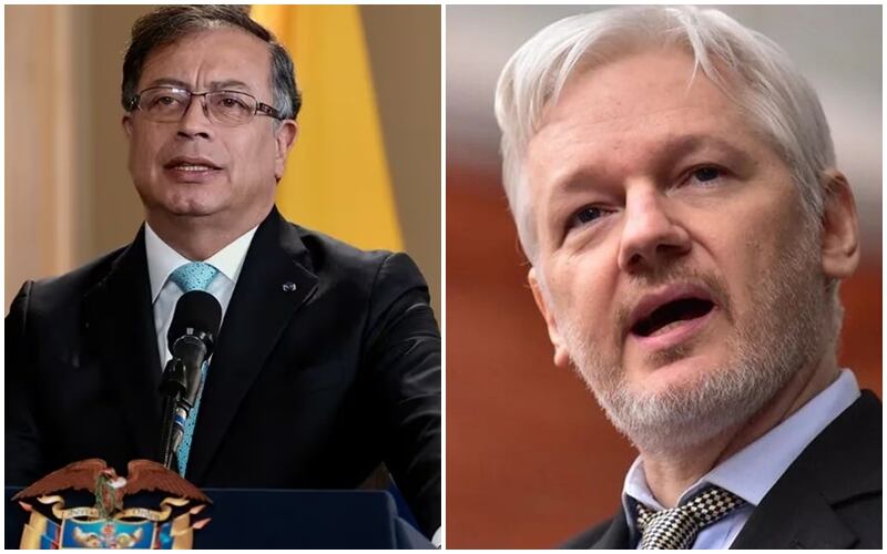 Gustavo Petro y Julian Assange