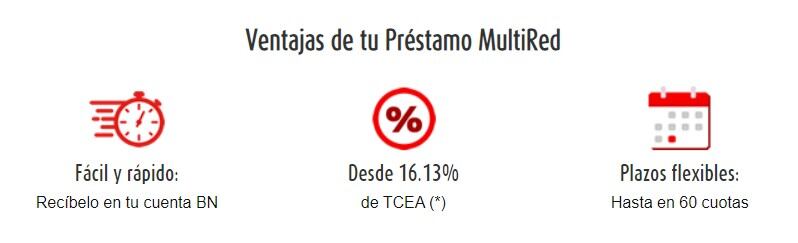 Captura del Banco de la Nación con datos del préstamos multired