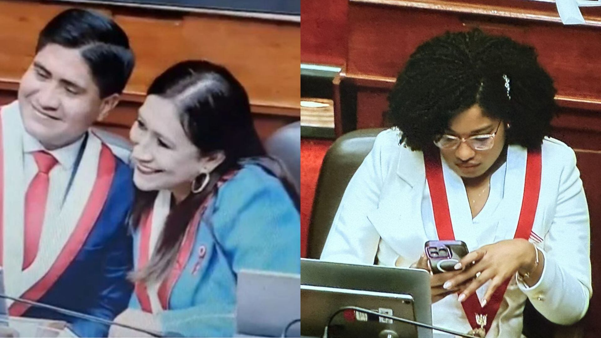 Fueron varios los congresistas, como Wilson Soto, de Acción Popular, y Rosangella Barbarán, de Fuerza Popular, que optaron por tomarse selfies o estar pendientes al celular.