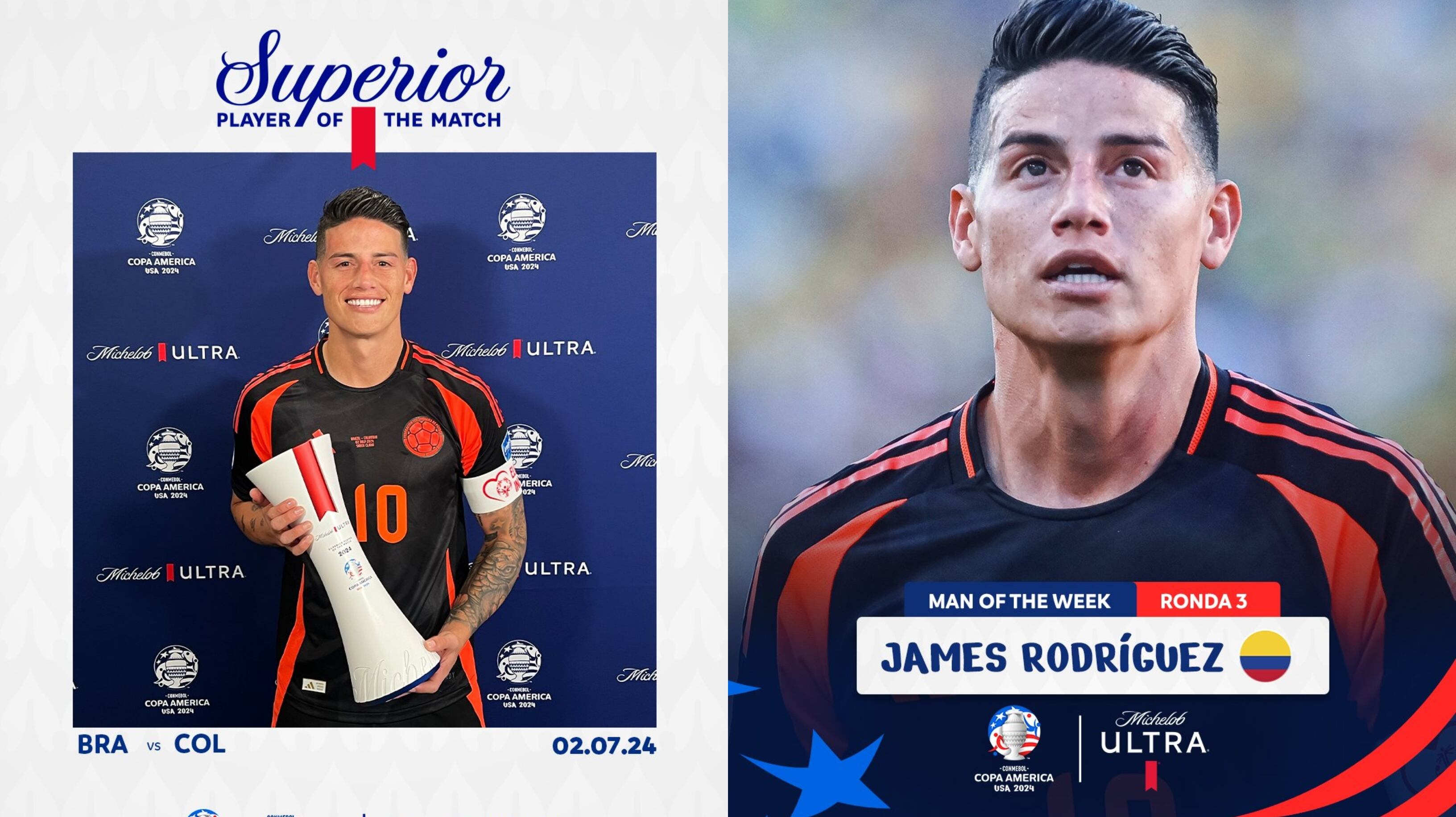 James Rodríguez es el mejor jugador de la Copa América tras la fase de grupos - crédito Copa América