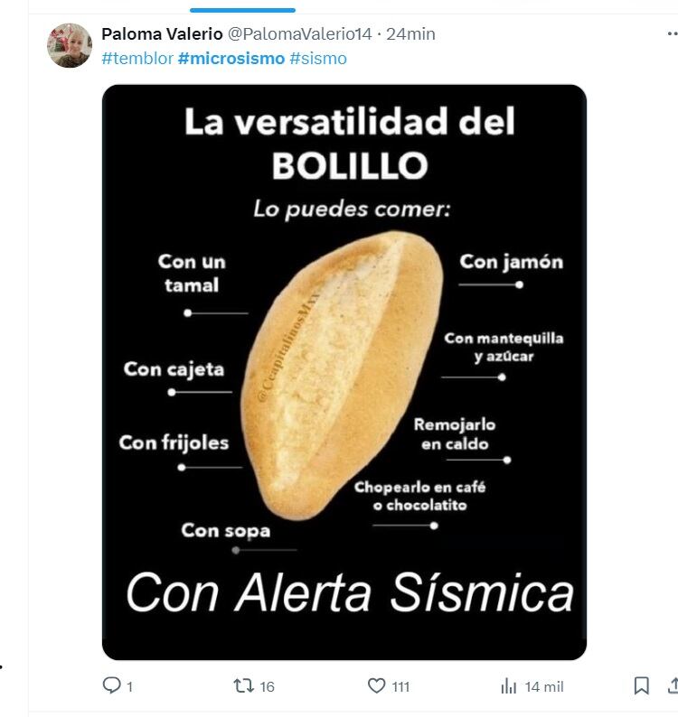 Usuarios en redes reaccionaron con memes al microsismo de la CDMX (Captura X)