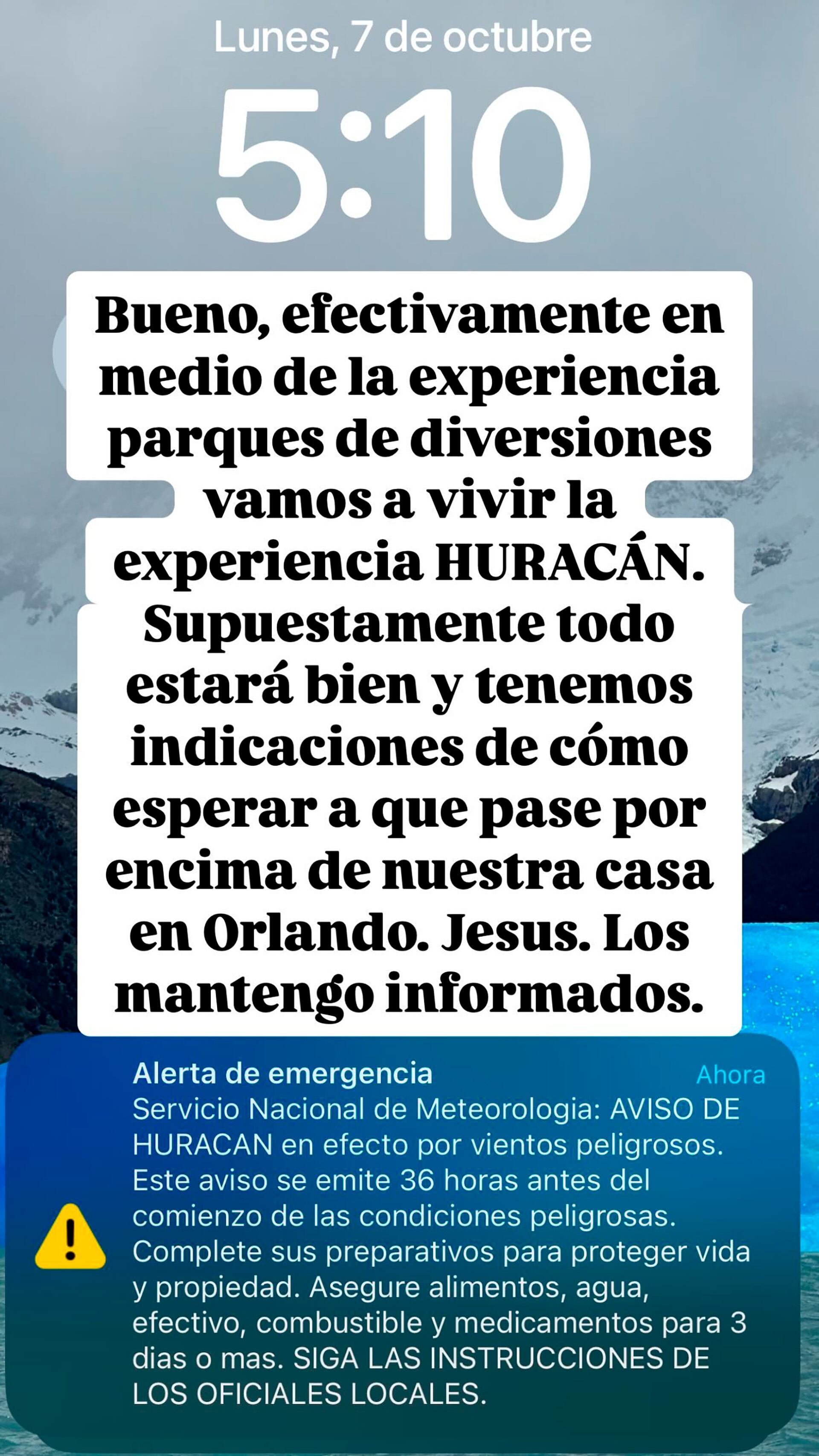 Jimena Barón muestras como está Orlando tras la alerta de huracán