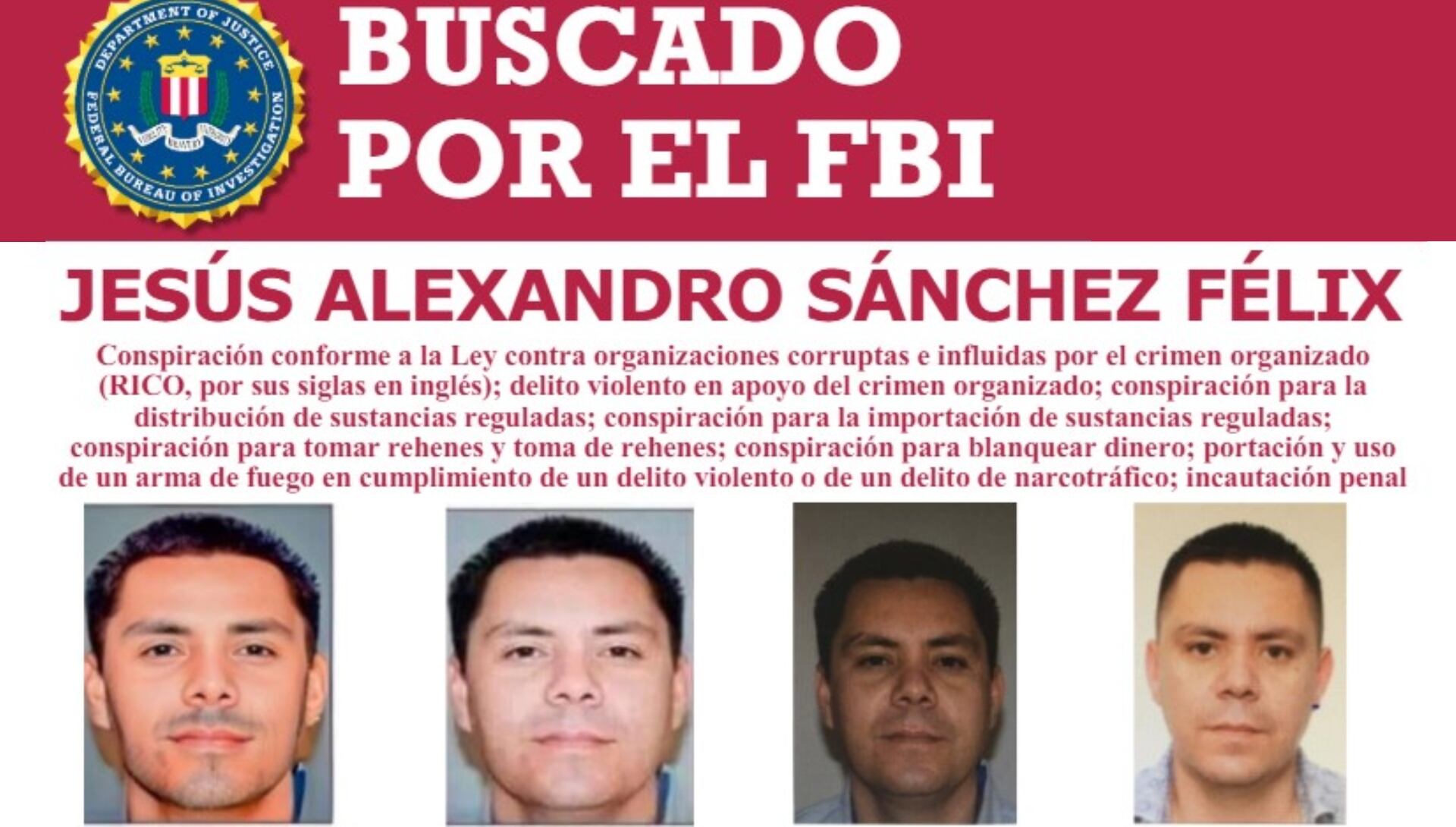 Ficha de búsqueda de 'El Ruso', cabecilla criminal aliado del 'Mayo' Zambada. (FBI)