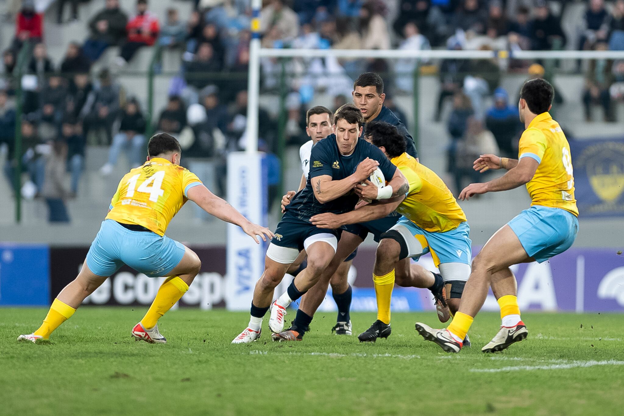 Los Pumas derrotaron con amplitud a Los Teros en Uruguay (Crédito: Prensa UAR - Gaspafotos (Enzo Santos)