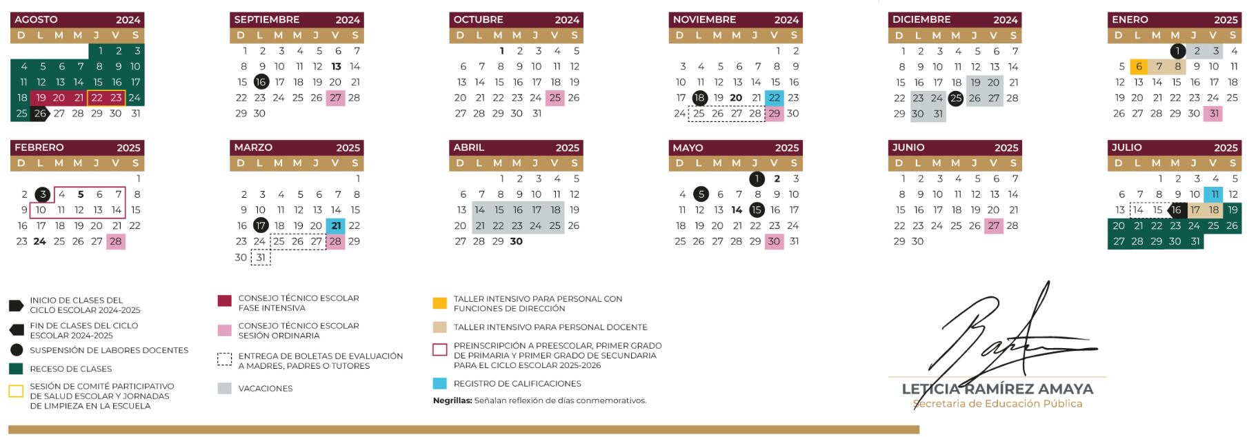 SEP - Calendario - 2025