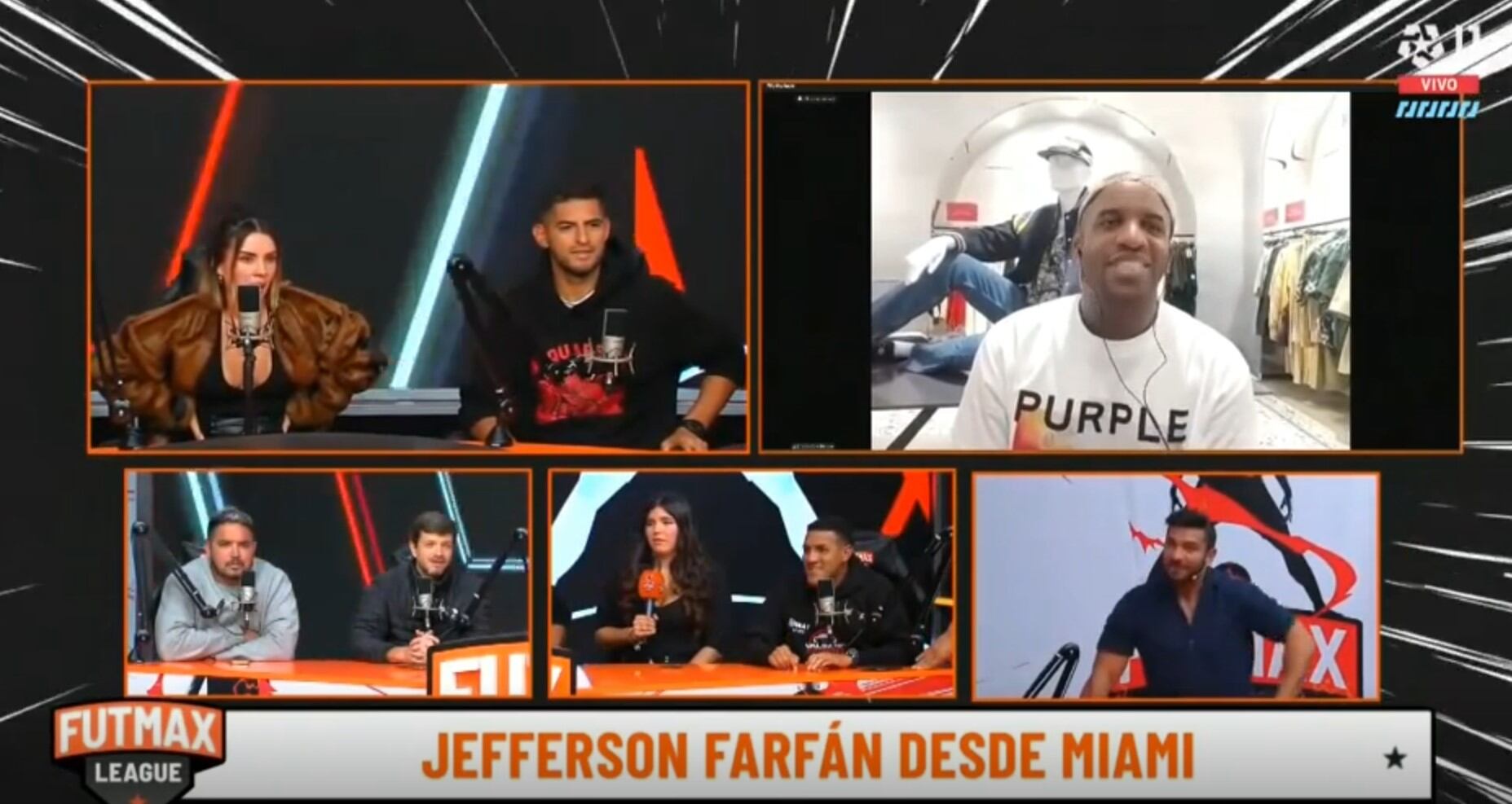 Jefferson Farfán aclara si Paco Bazán será invitado a ‘Enfocados’ tras alcanzar los 100 mil suscriptores. (Captura: Futmax League)