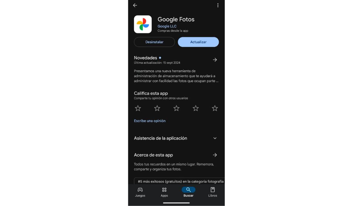 Es clave actualizar la aplicación para acceder a las nuevas funciones. (Play Store)