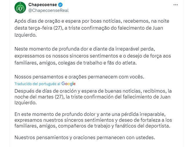 Chapecoense Juan Izquierdo