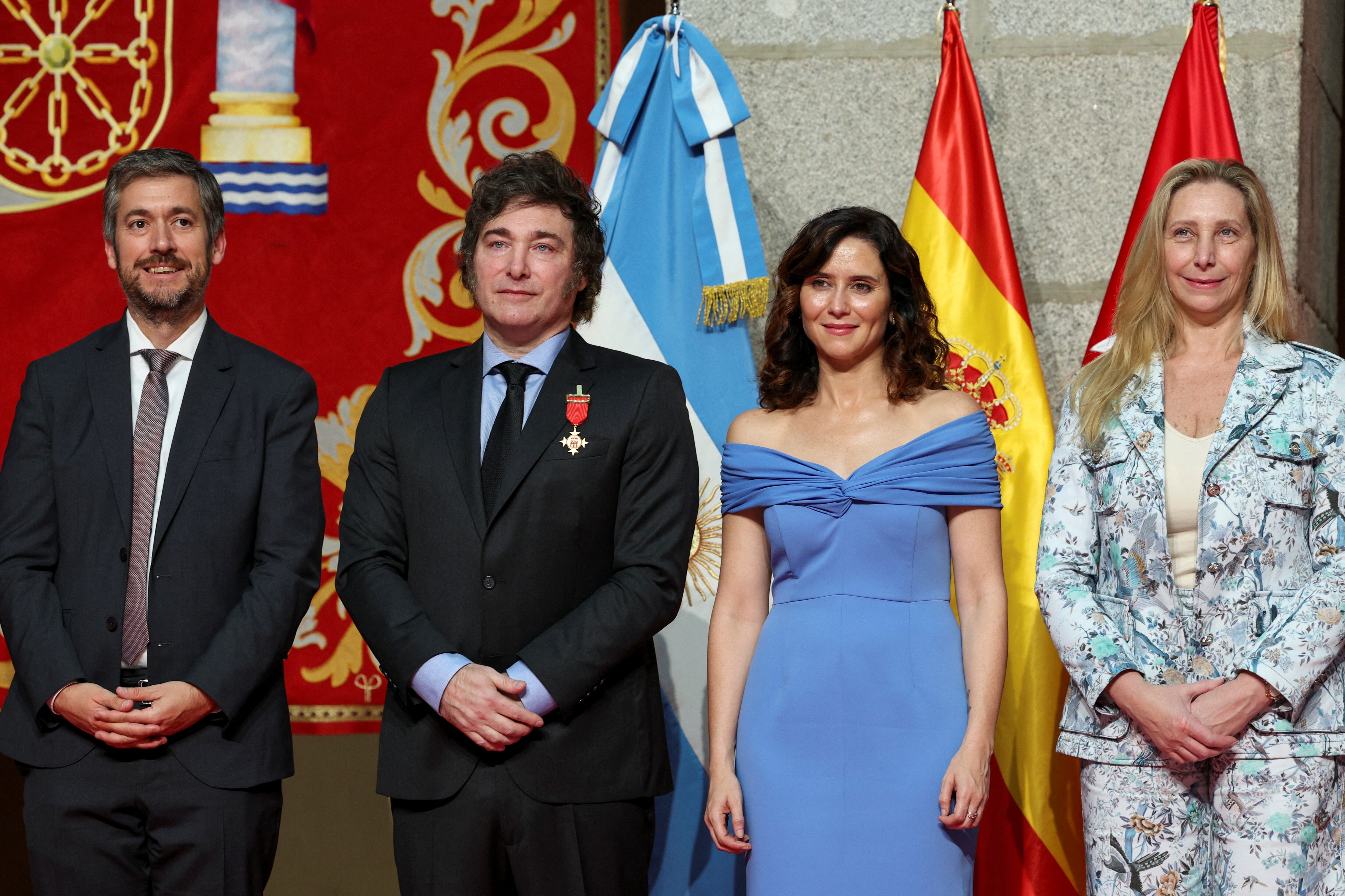 Milei estuvo con su hermana Karina en un encuentro con la presidenta de la Comunidad de Madrid, Isabel Díaz Ayuso 