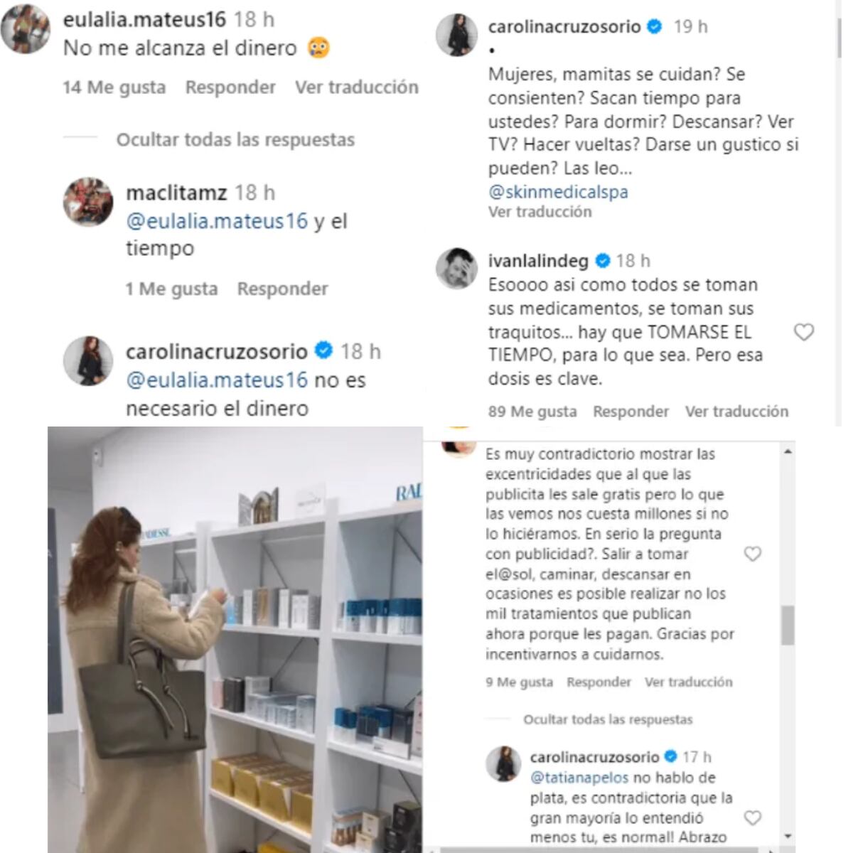 Publicaciones de Carolina Cruz en Instagram