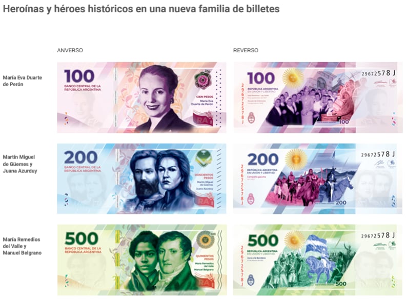 Billetes - Heroínas y héroes