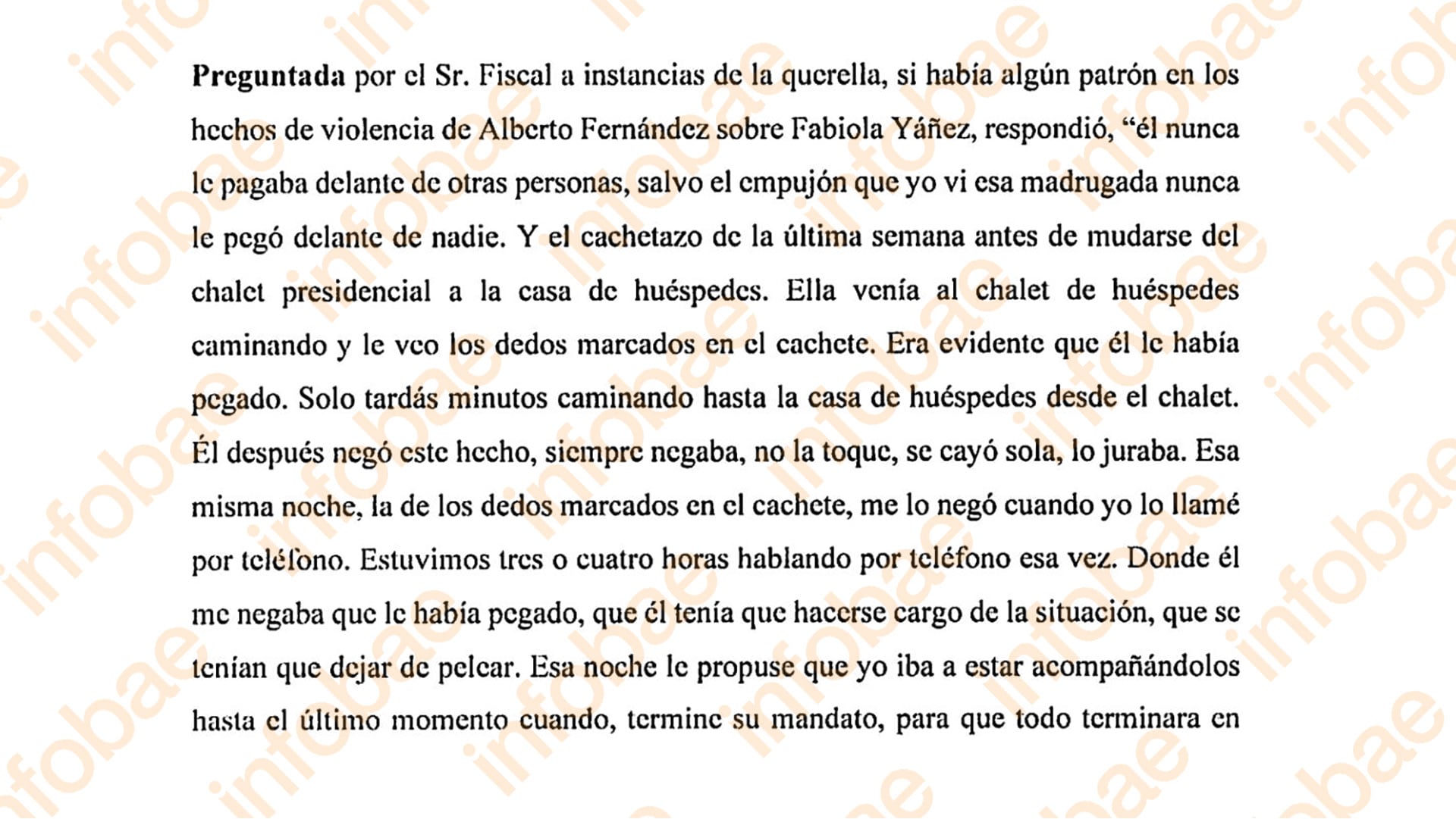 Declaración Myriam Verdugo madre Fabiola Yañez Alberto Fernández