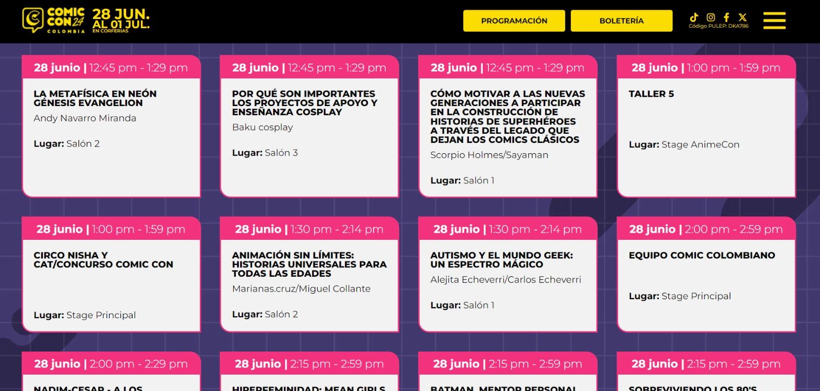 El evento se celebrará del 28 de junio al 1 de julio de 2024 y contará con actividades como concursos, workshops y karaoke - crédito Comic Con Colombia 2024