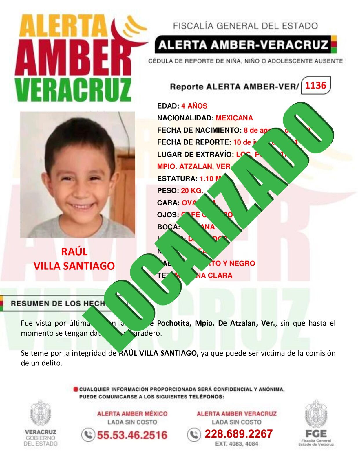 Alerta Amber Raúl Villa