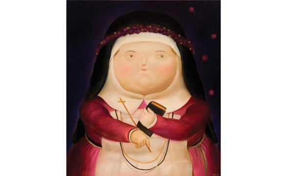 Santa Rosa de Lima según la versión del pintor Fernando Botero. Isabel Flores de Oliva-tal su verdadero nombre- fue canonizada por el papa Clemente X en 1671