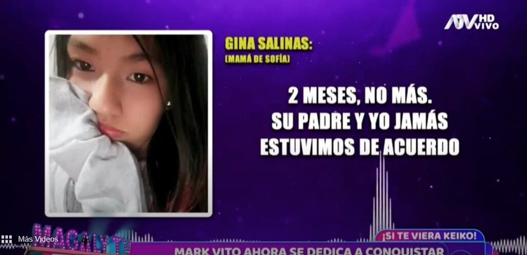 Declaraciones de la madre de Sofía Chirinos.