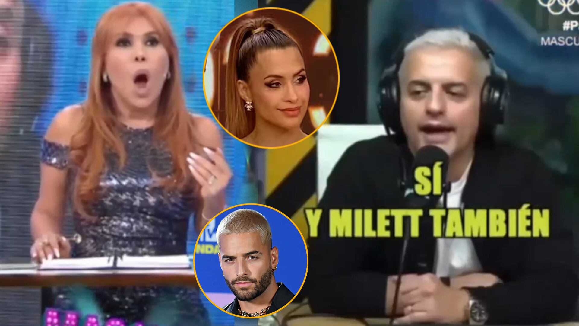 Ángel de Brito afirma que Milett Figueroa le confesó que estuvo con Maluma. (Captura: Magaly TV La Firme)