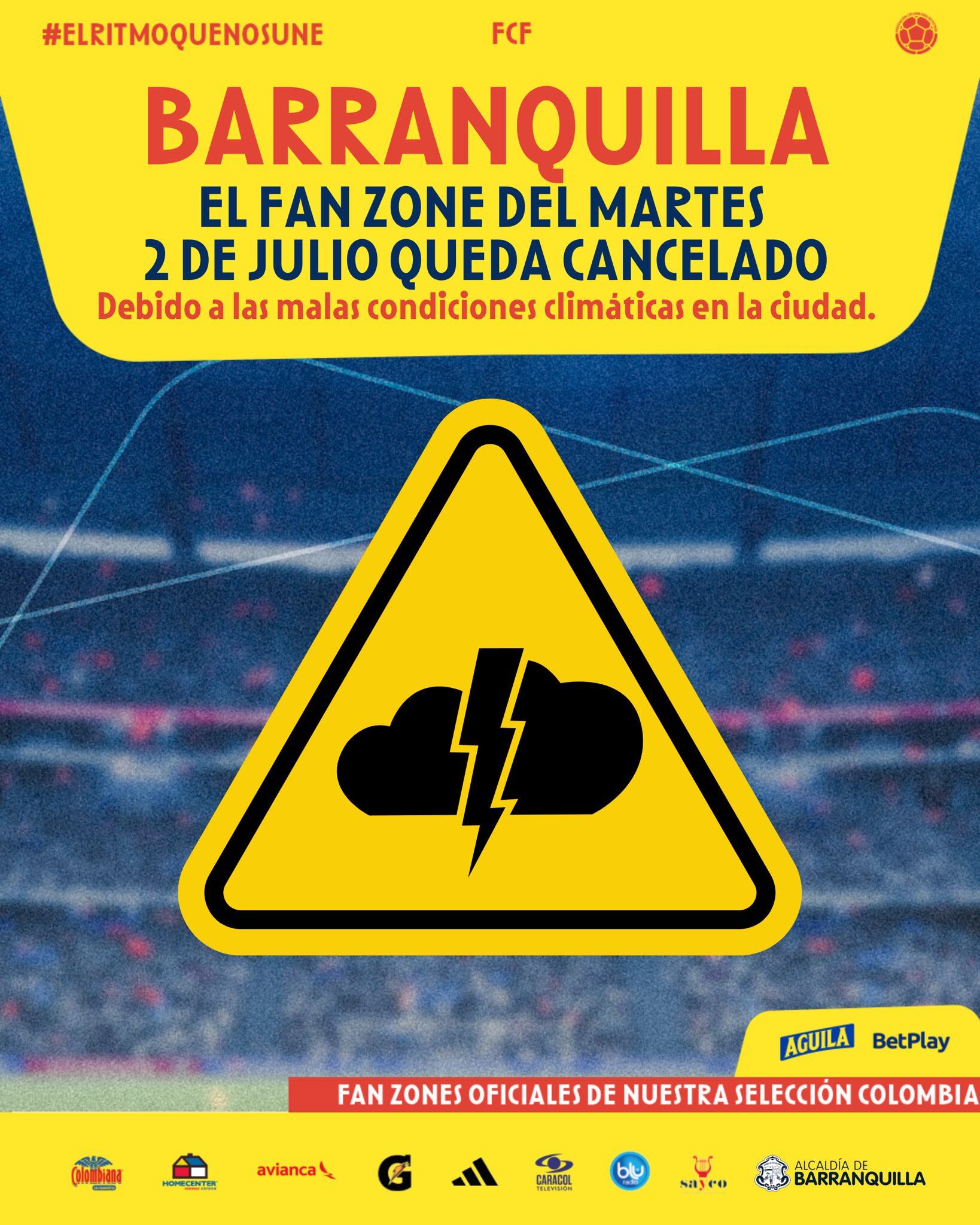 Federación Colombiana de Fútbol canceló el Fan Zone en el Gran Malecón - crédito @FCFSeleccionCol